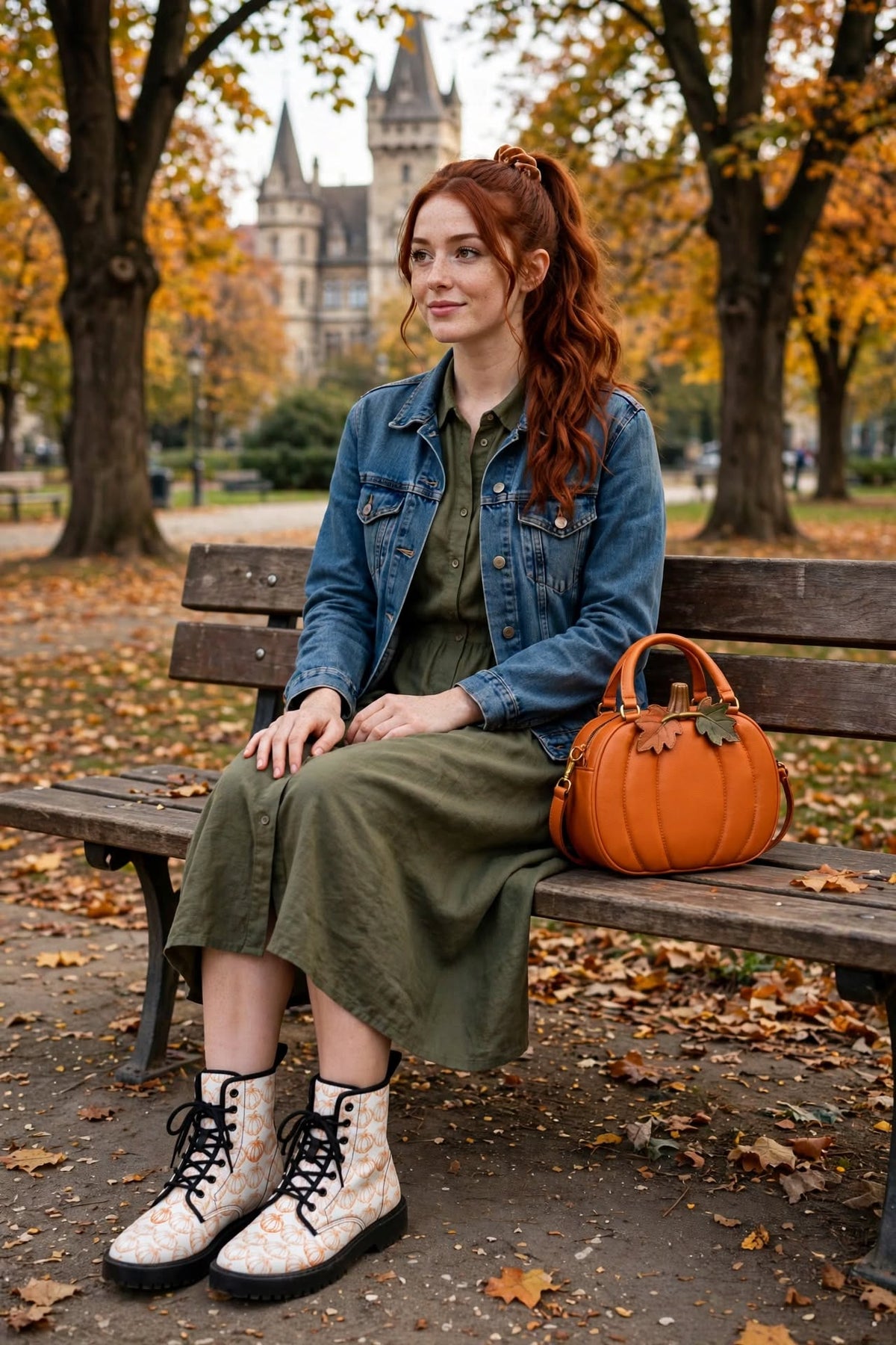 Pumpkin Spice White Boots