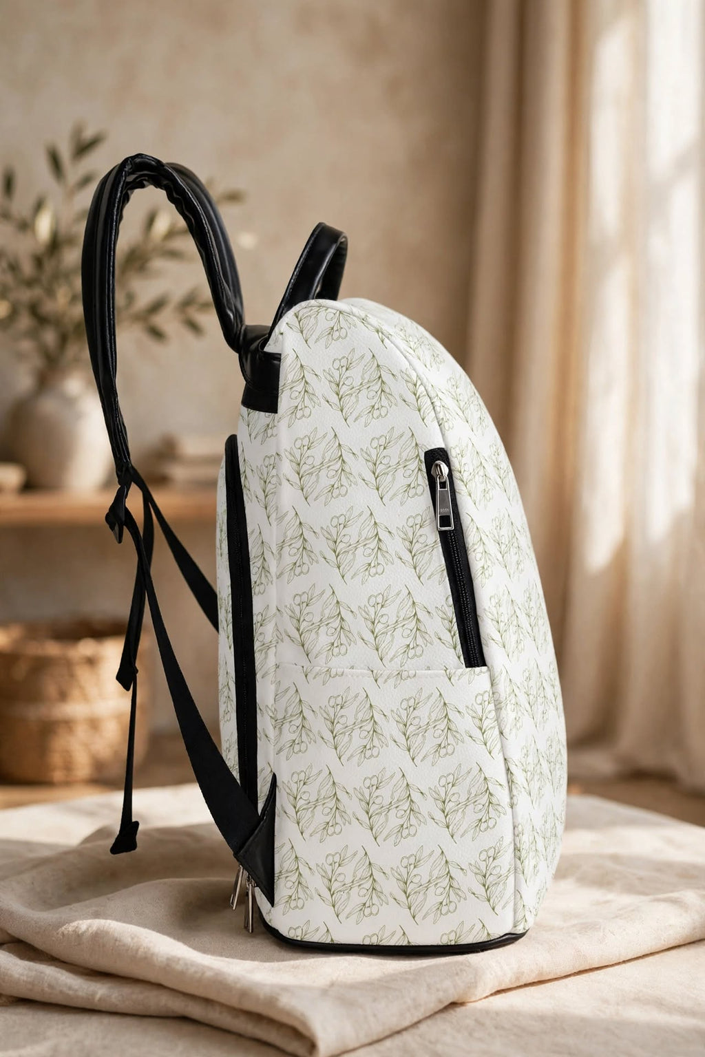 Olive Signature White Backpack