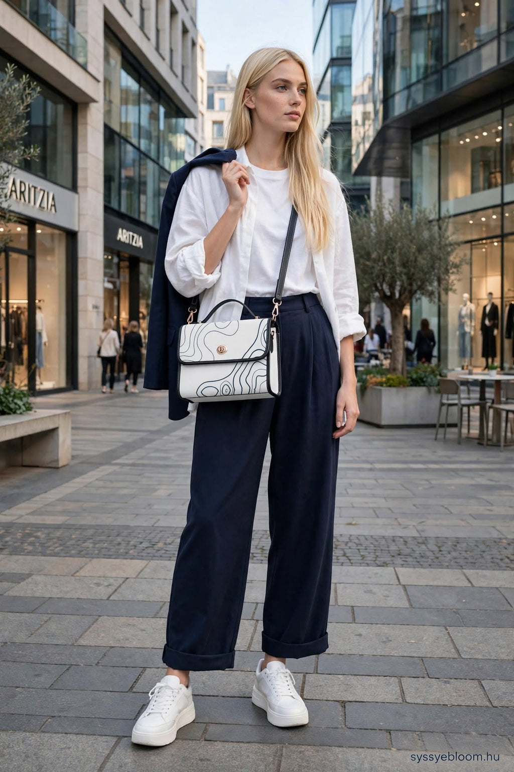 Blue Noir White Mini Bag