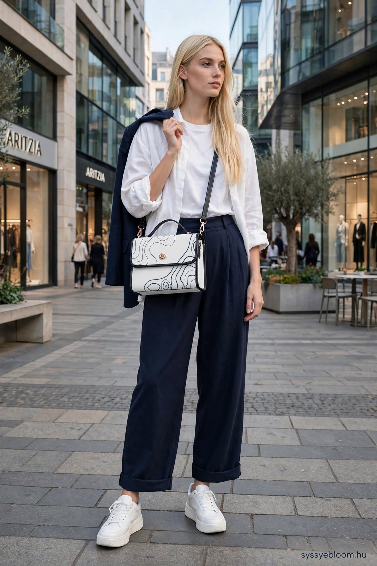 Blue Noir White Mini Bag