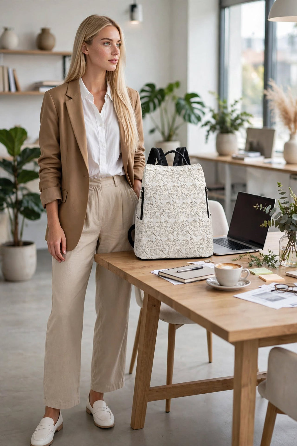 Falling Grace White Backpack