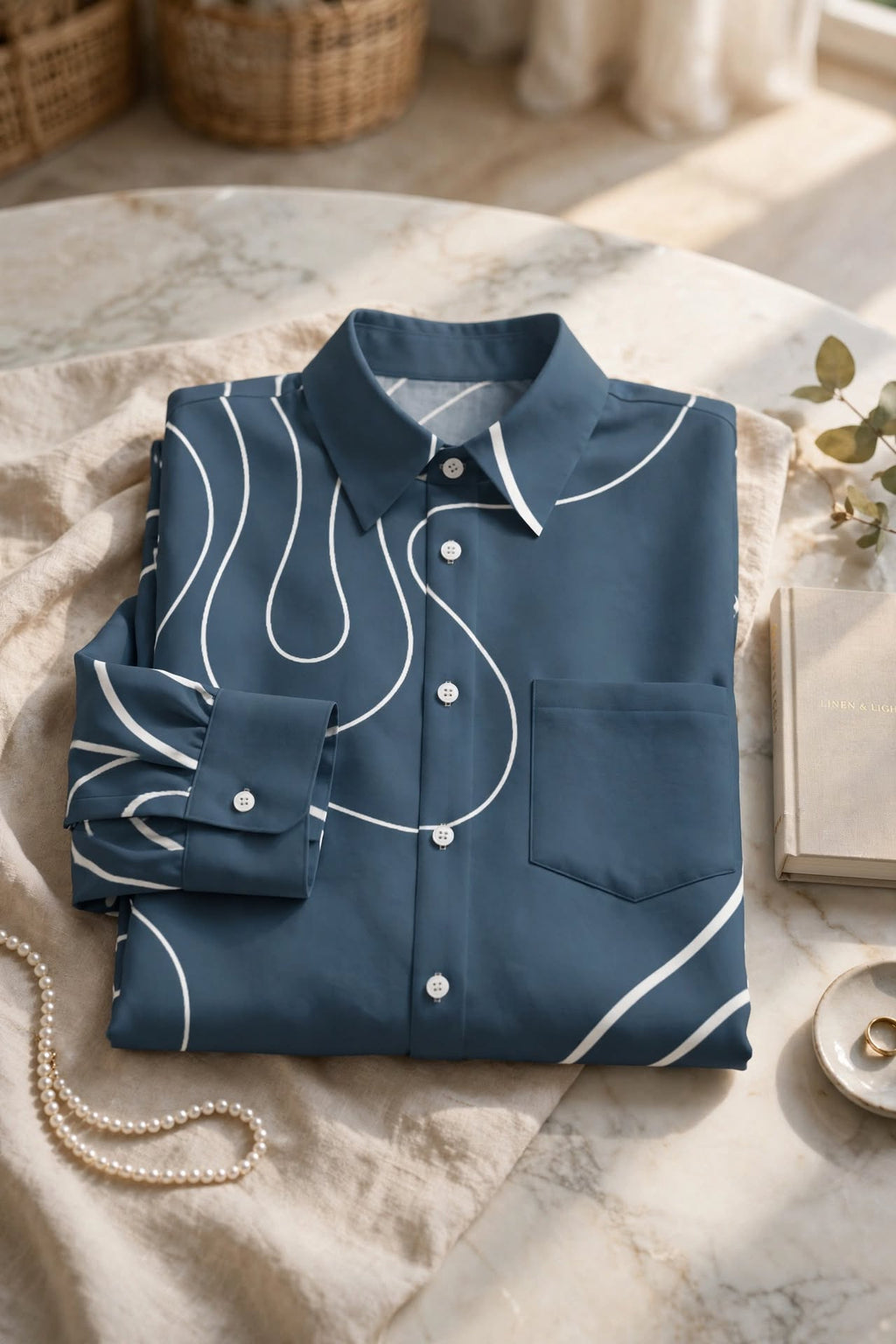 Blue Noir Blouse