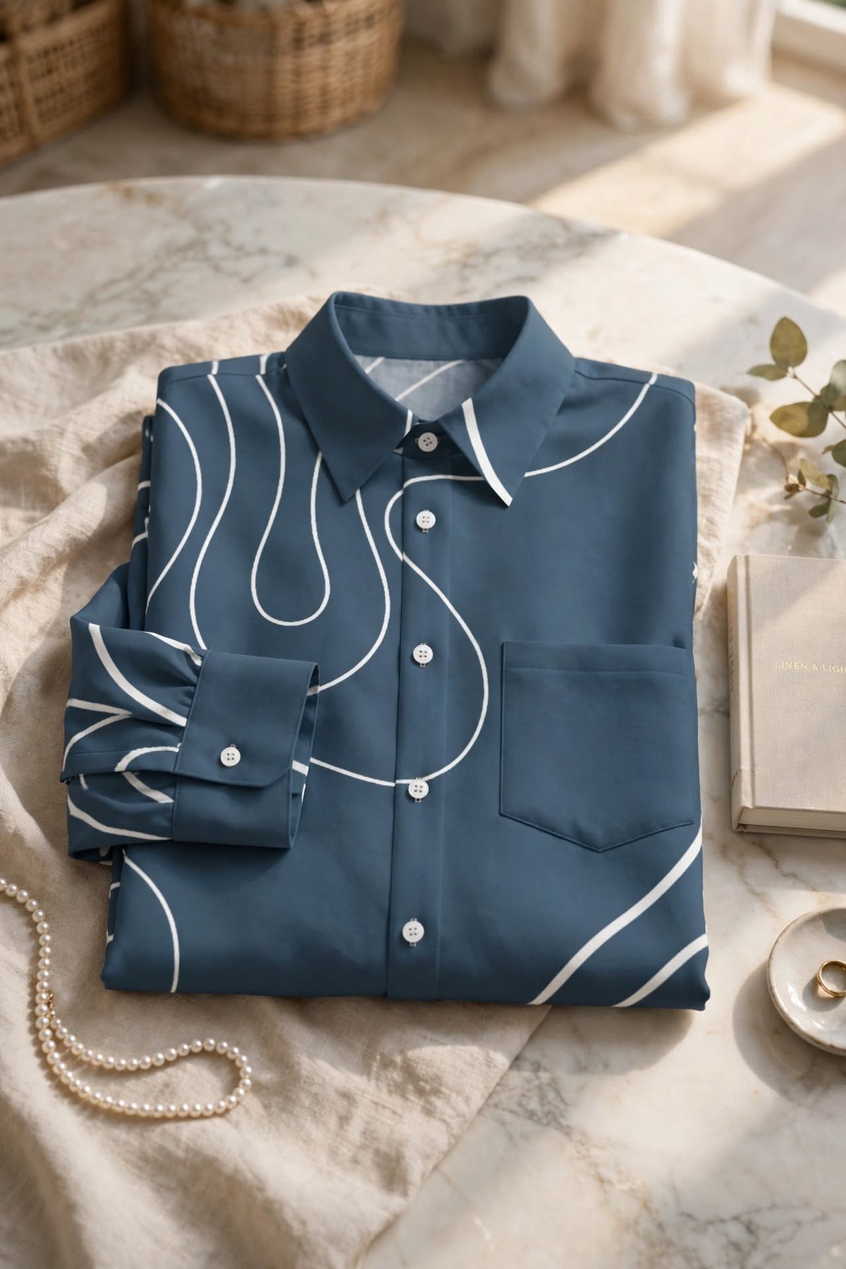 Blue Noir Blouse