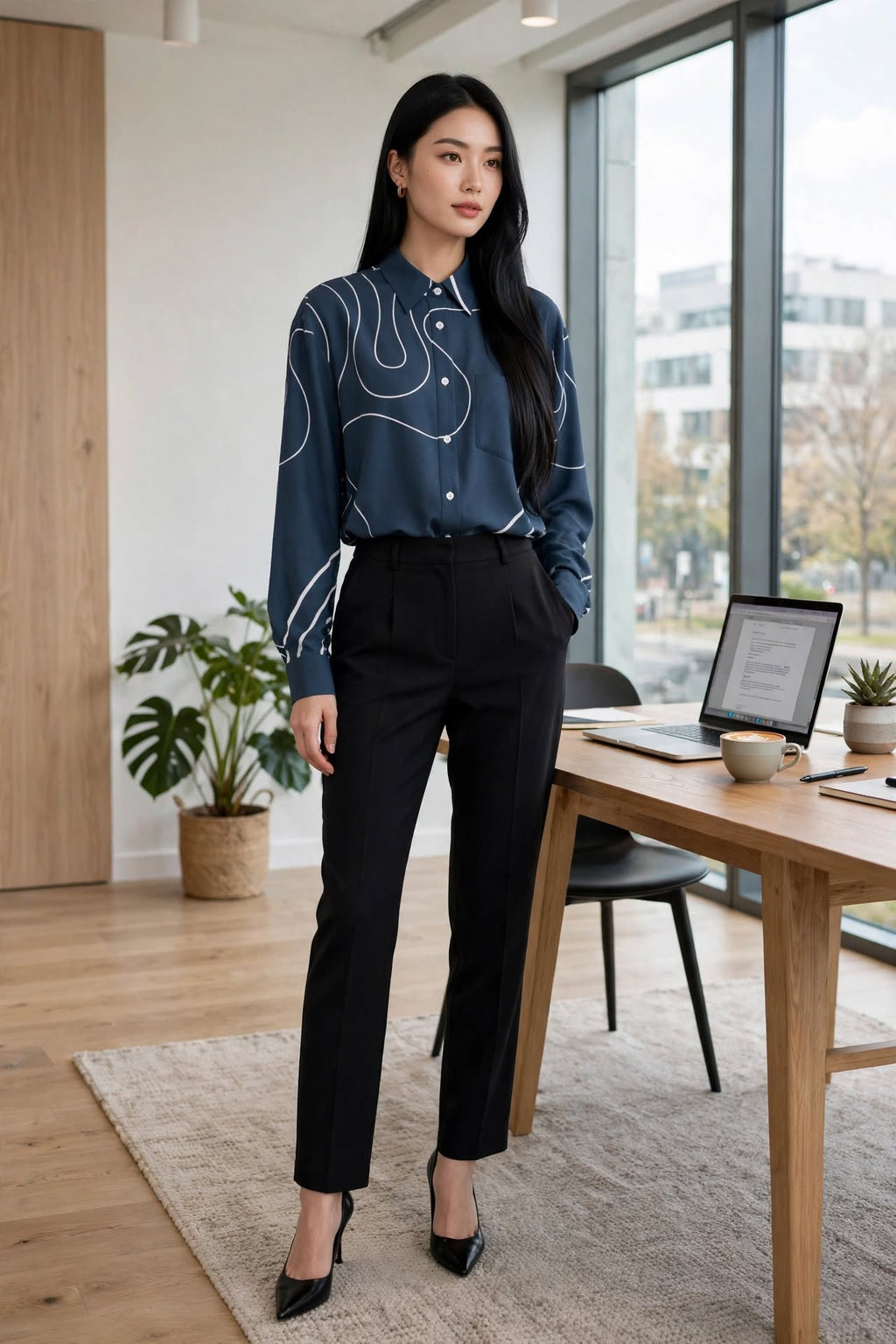 Blue Noir Blouse