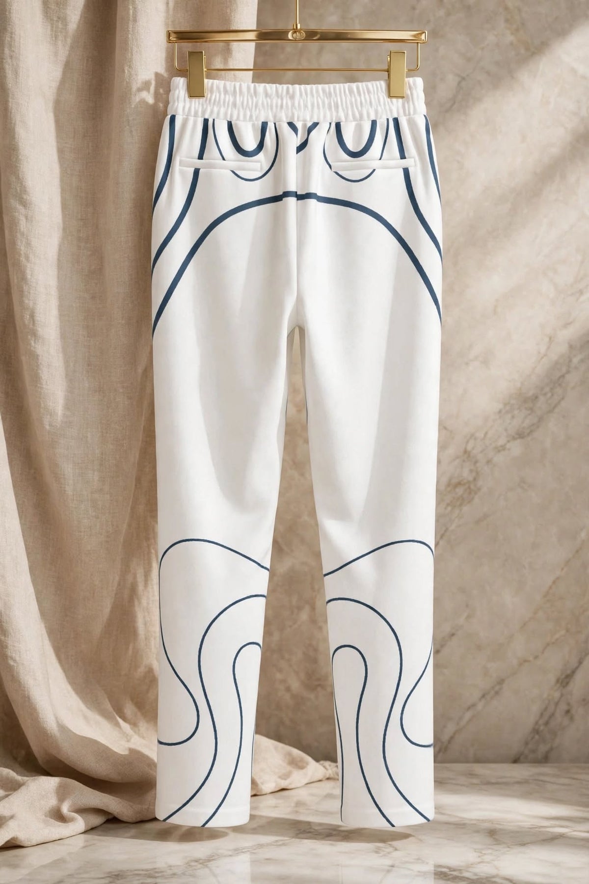 Blue Noir White Pants