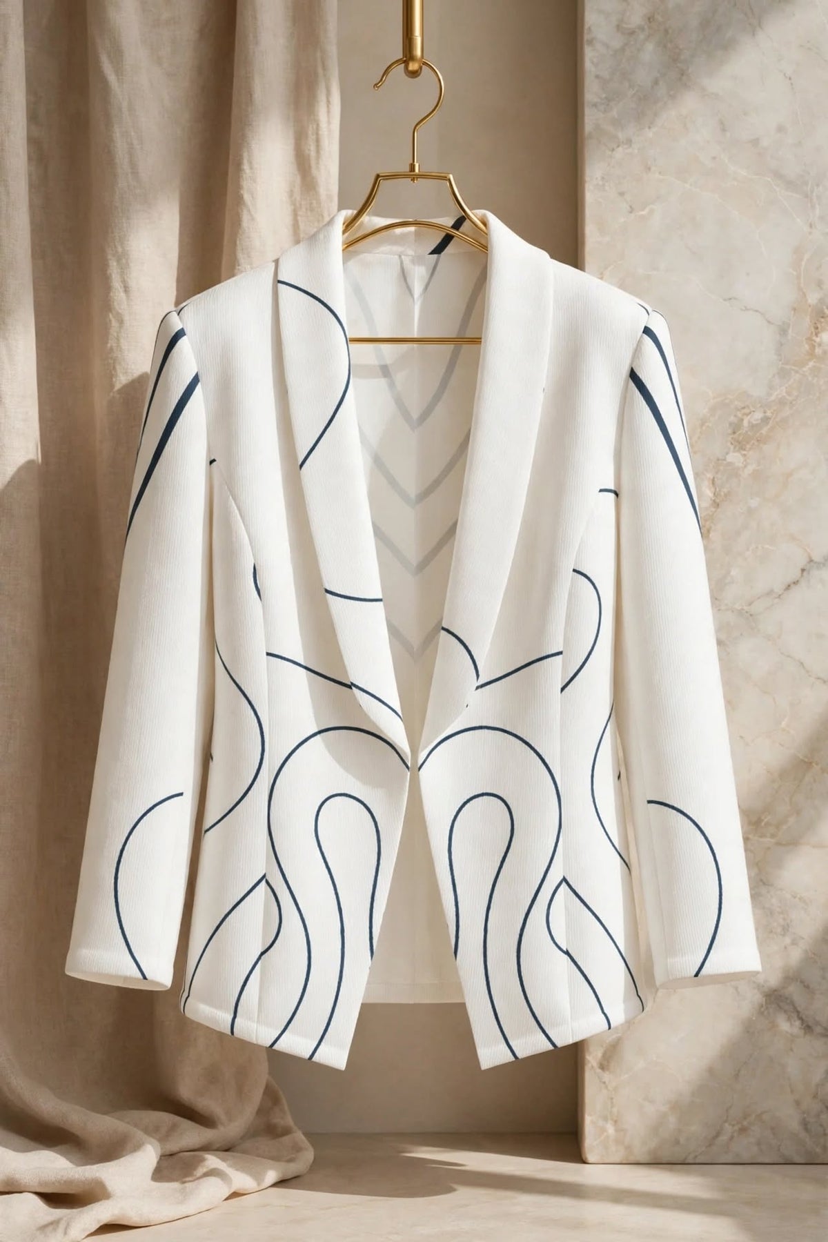 Blue Noir White Blazer