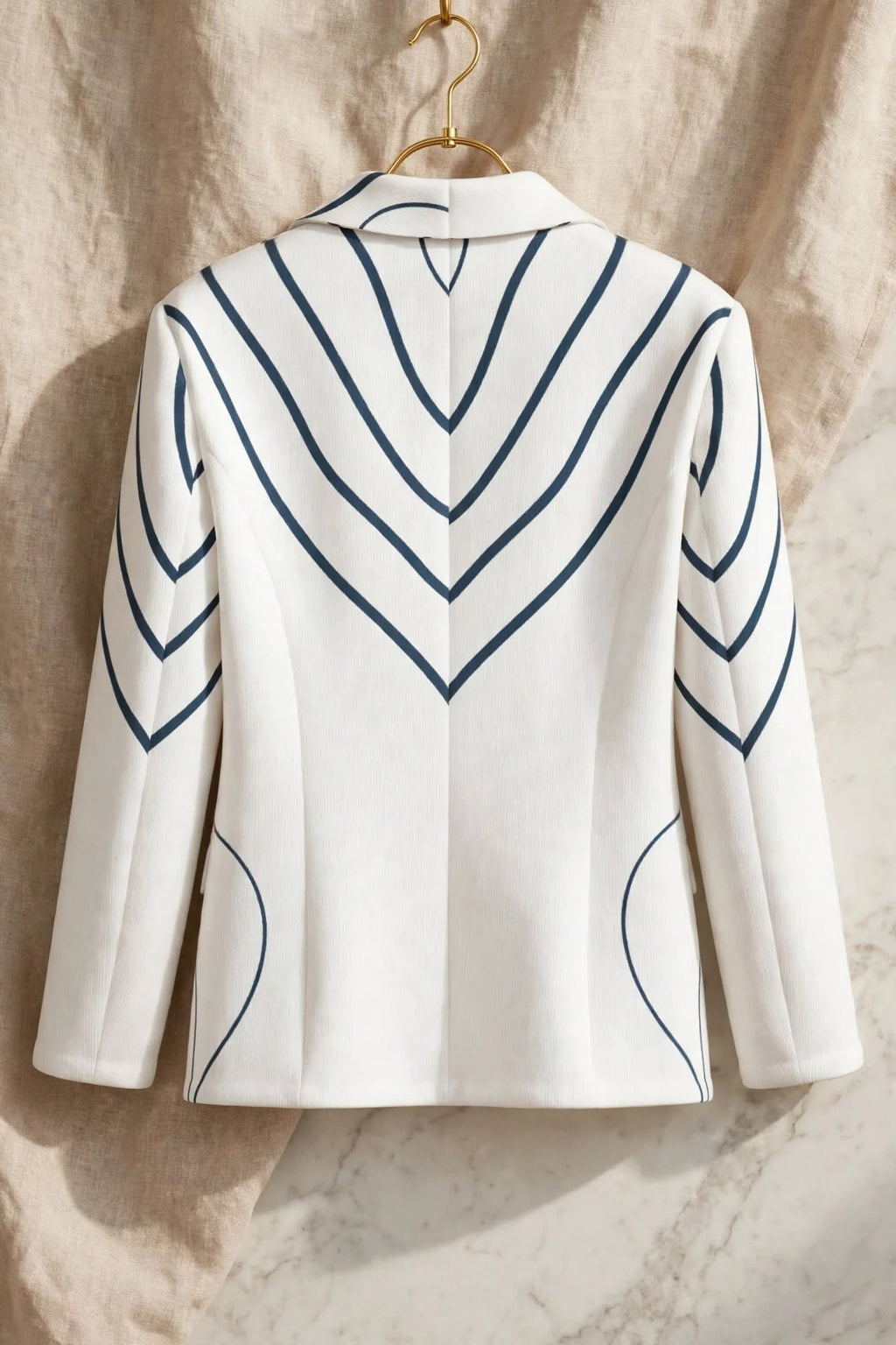 Blue Noir White Blazer