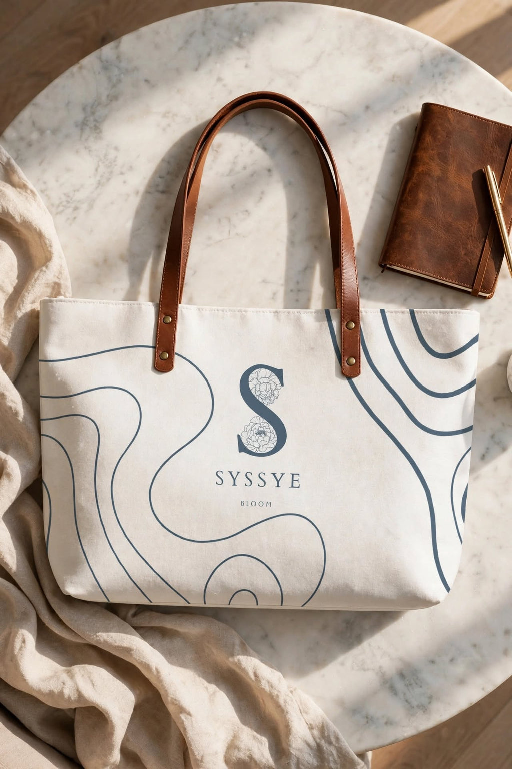 Blue Noir White Bag