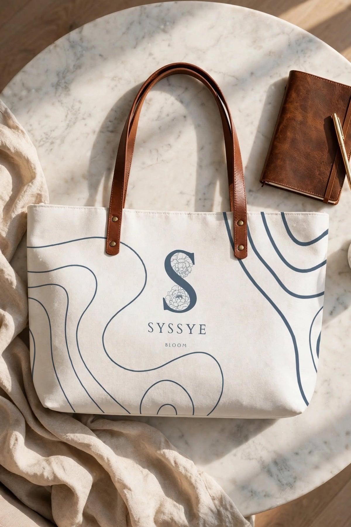 Blue Noir White Bag
