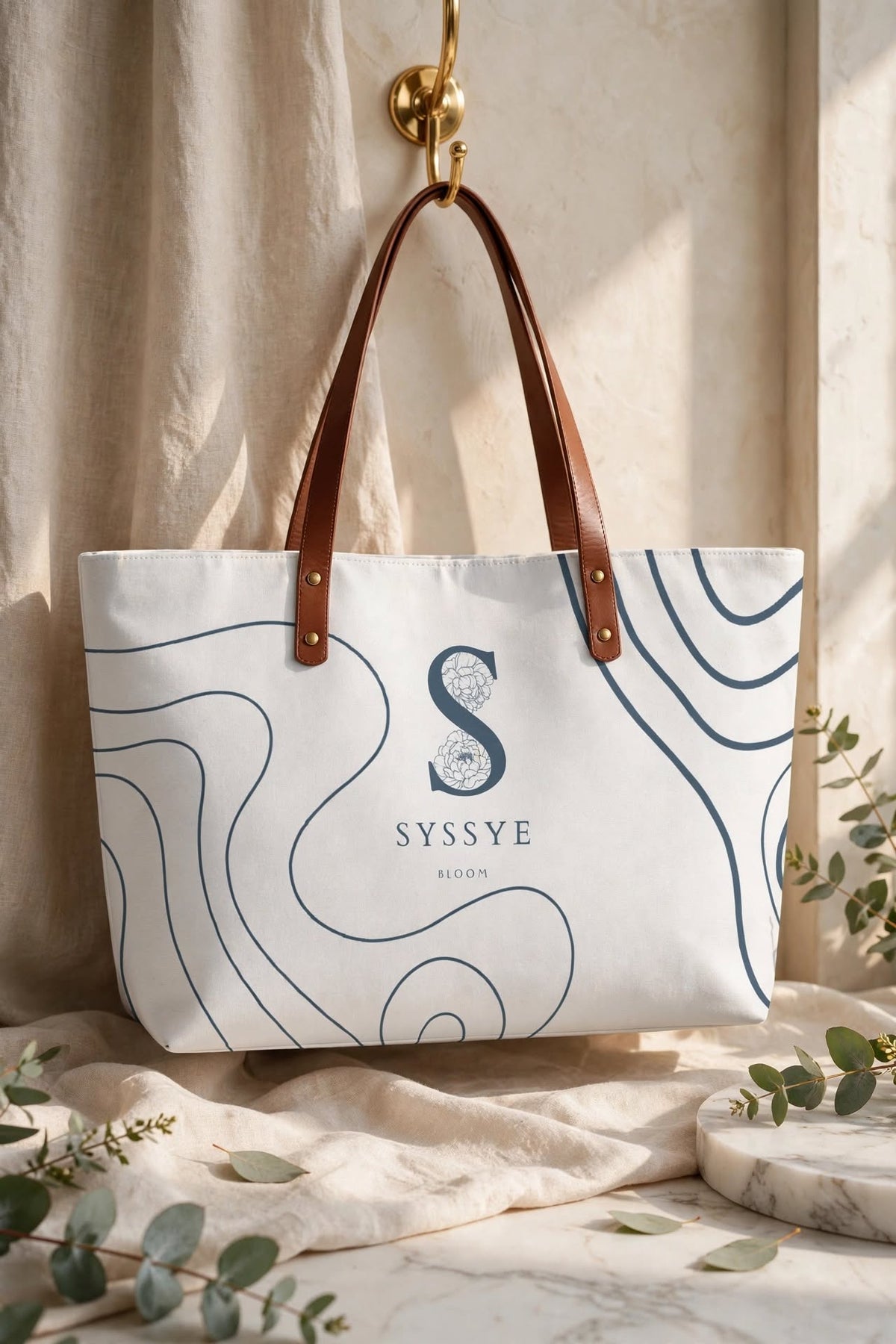 Blue Noir White Bag