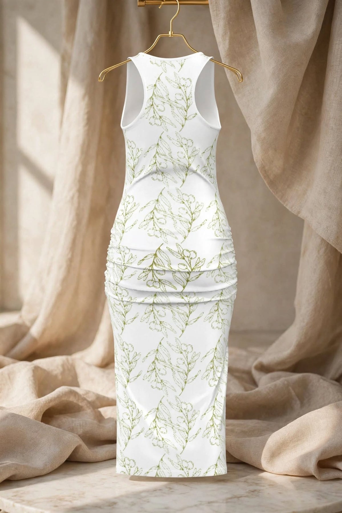 Olive Signature White Midi Dress