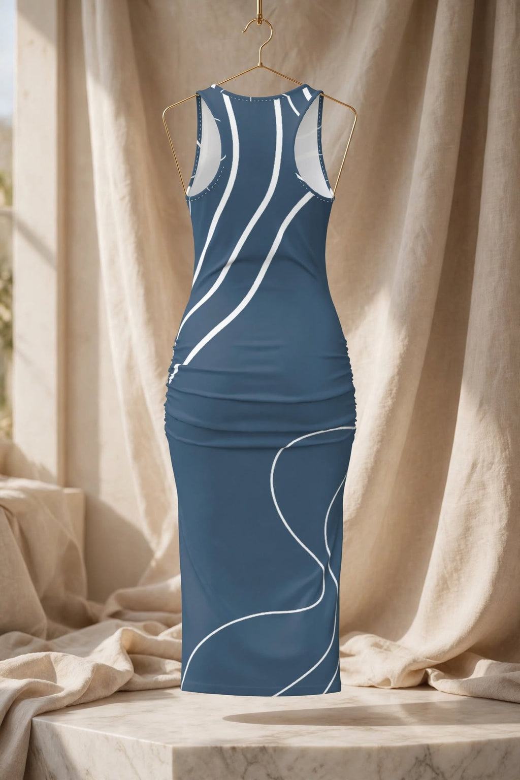 Blue Noir Midi Dress