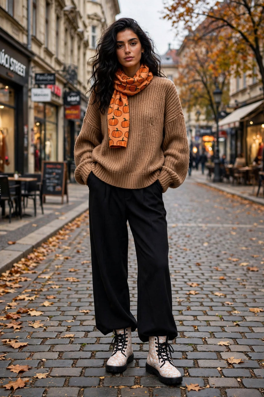 Pumpkin Spice White Boots
