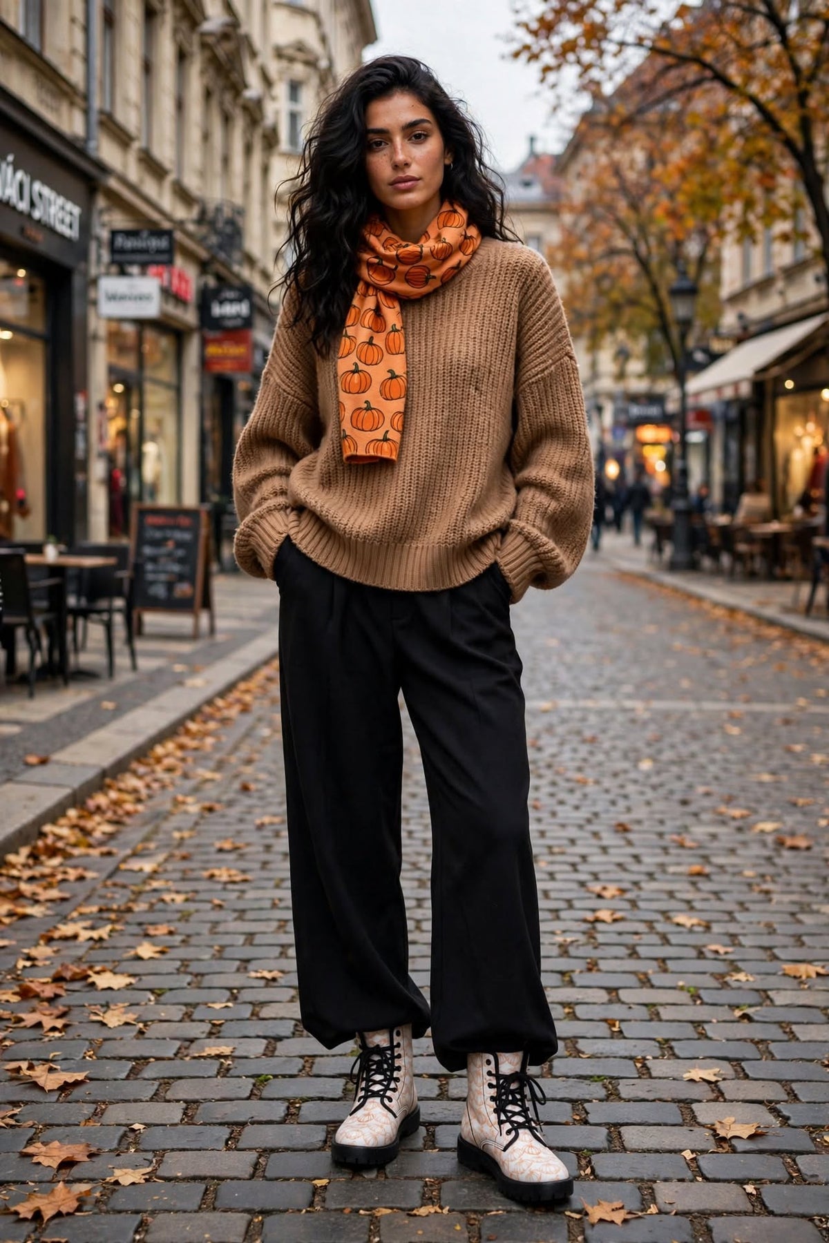 Pumpkin Spice White Boots