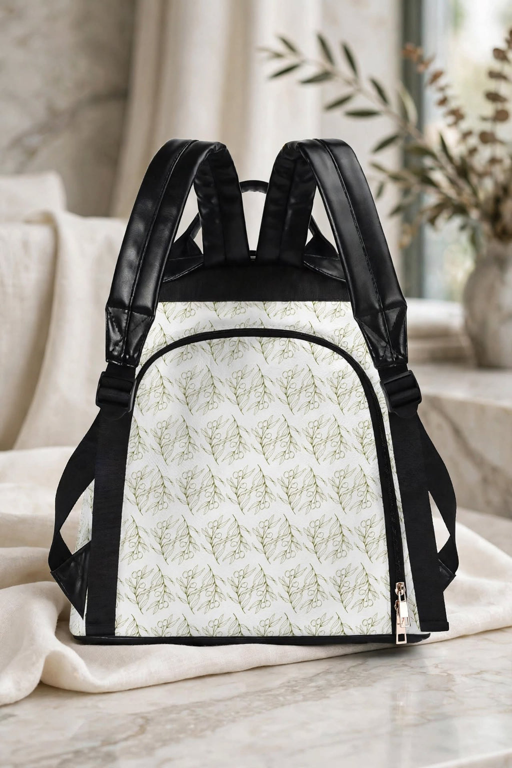 Olive Signature White Backpack