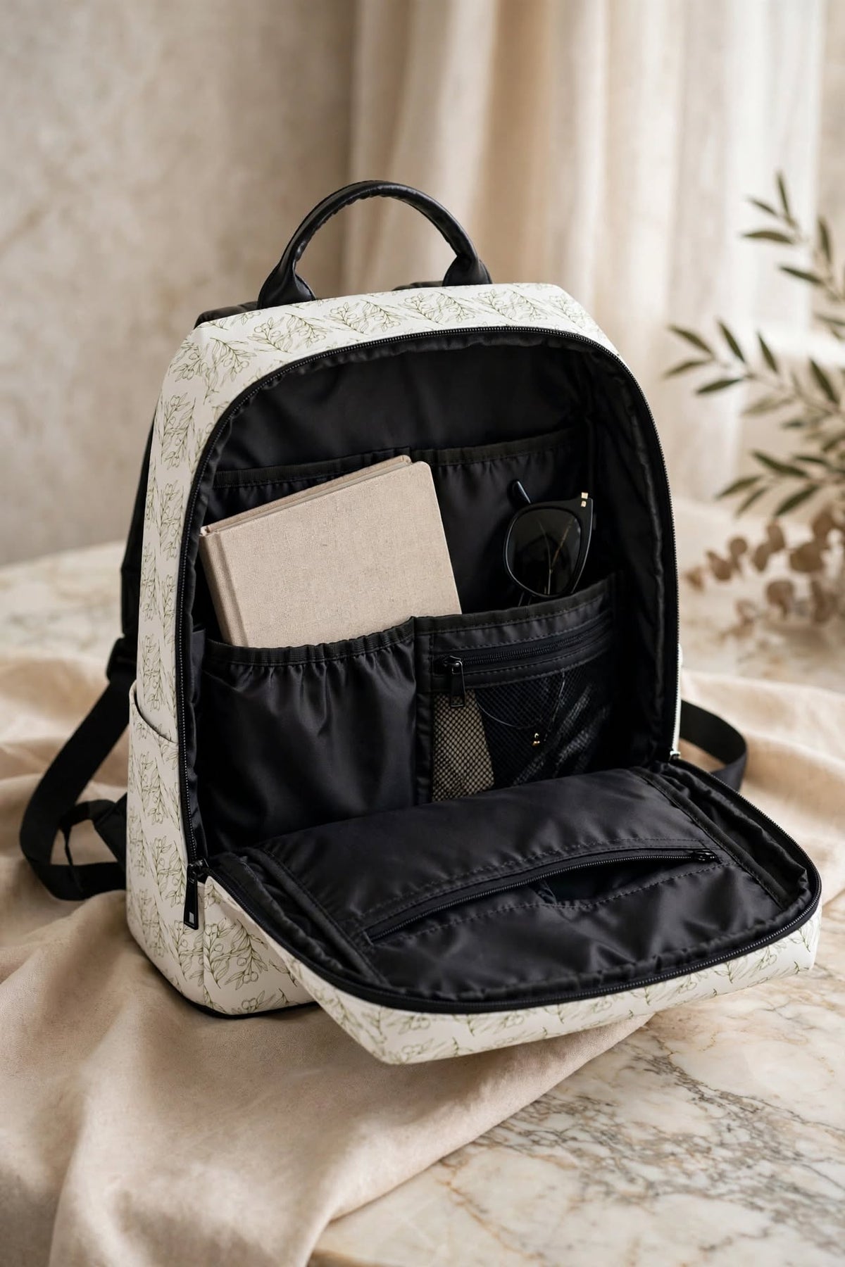 Olive Signature White Backpack