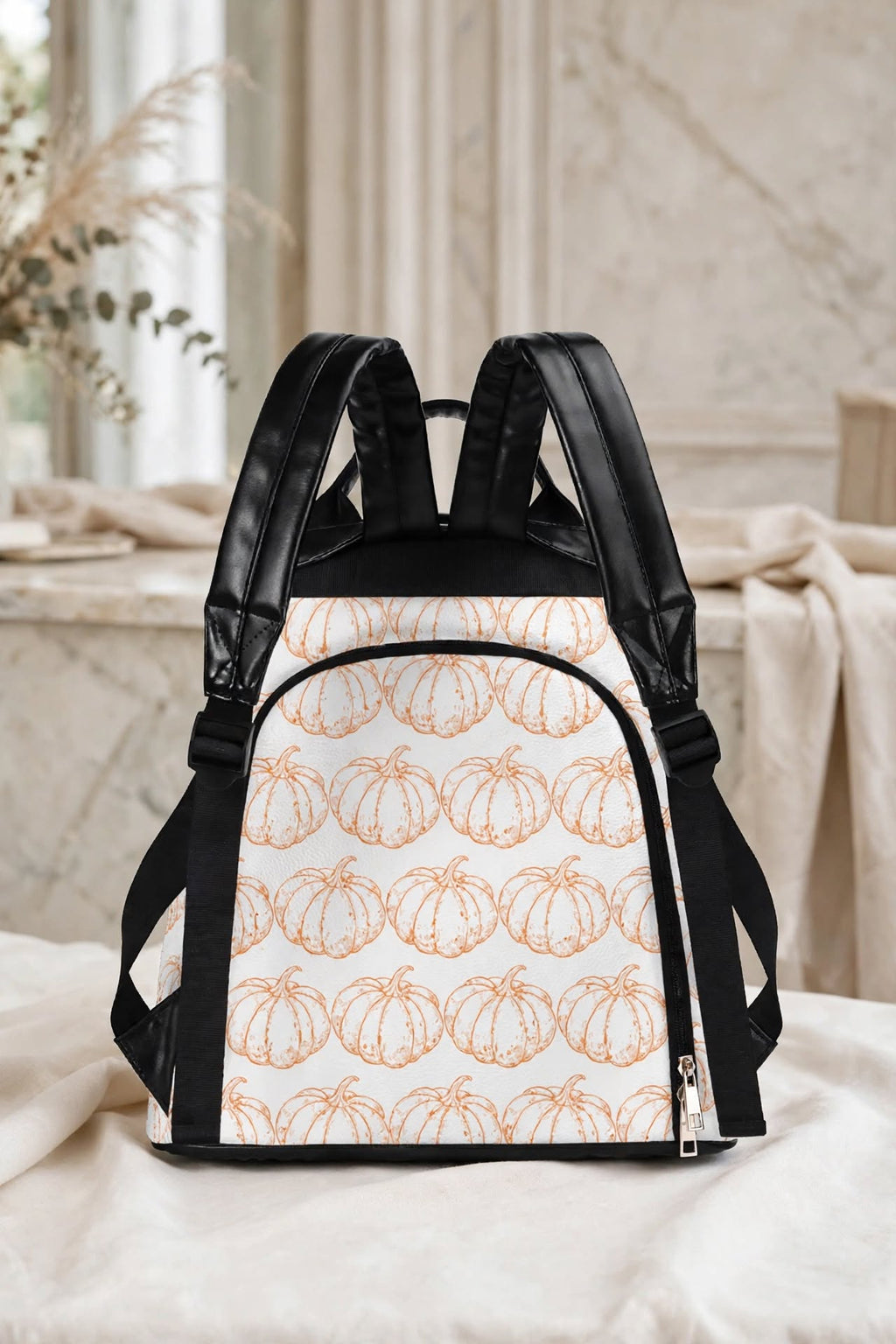 Pumpkin Spice White Backpack